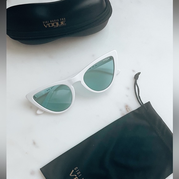 Vogue White Cat-Eye Sunglasses - Picture 1 of 13